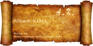 Albach Kitti névjegykártya